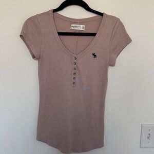 Abercrombie & Fitch Soft A&F Cozy Light Pink Short Sleeve Tee Y2K - Size XS